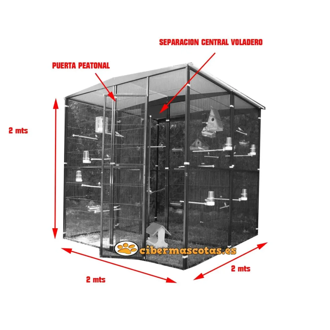 voladero de jardin 4m2 con separación central