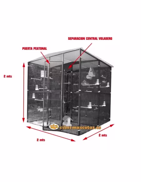 voladero de jardin 4m2 con separación central