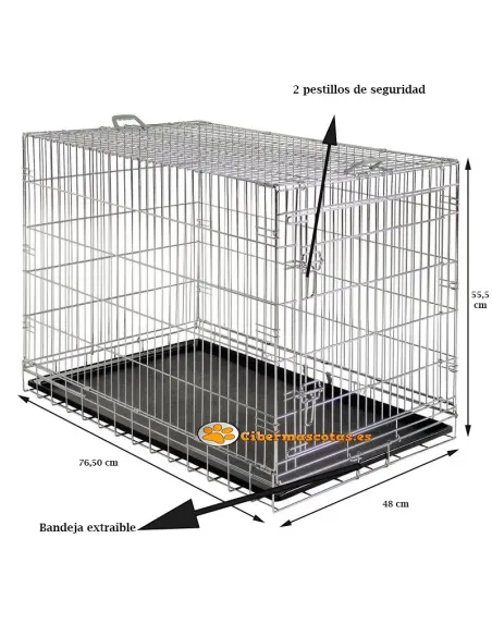 Jaula para perro con bandeja