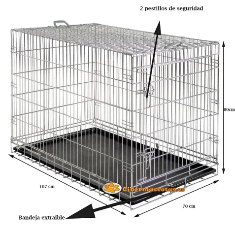 Jaula para perro con bandeja