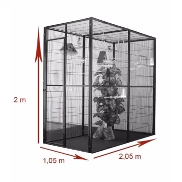 voladero de jardin 2x1 con techo de malla