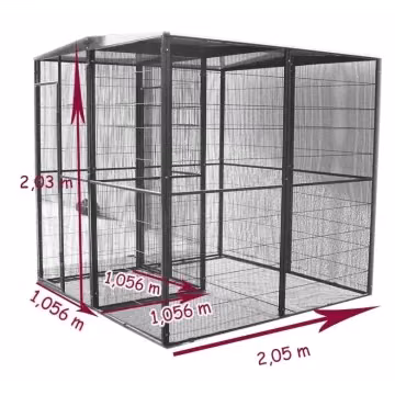 Voladero de jardin 2x2 metros con habitáculo