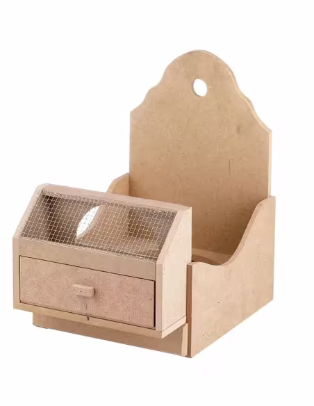 Soporte madera para jaula reclamo