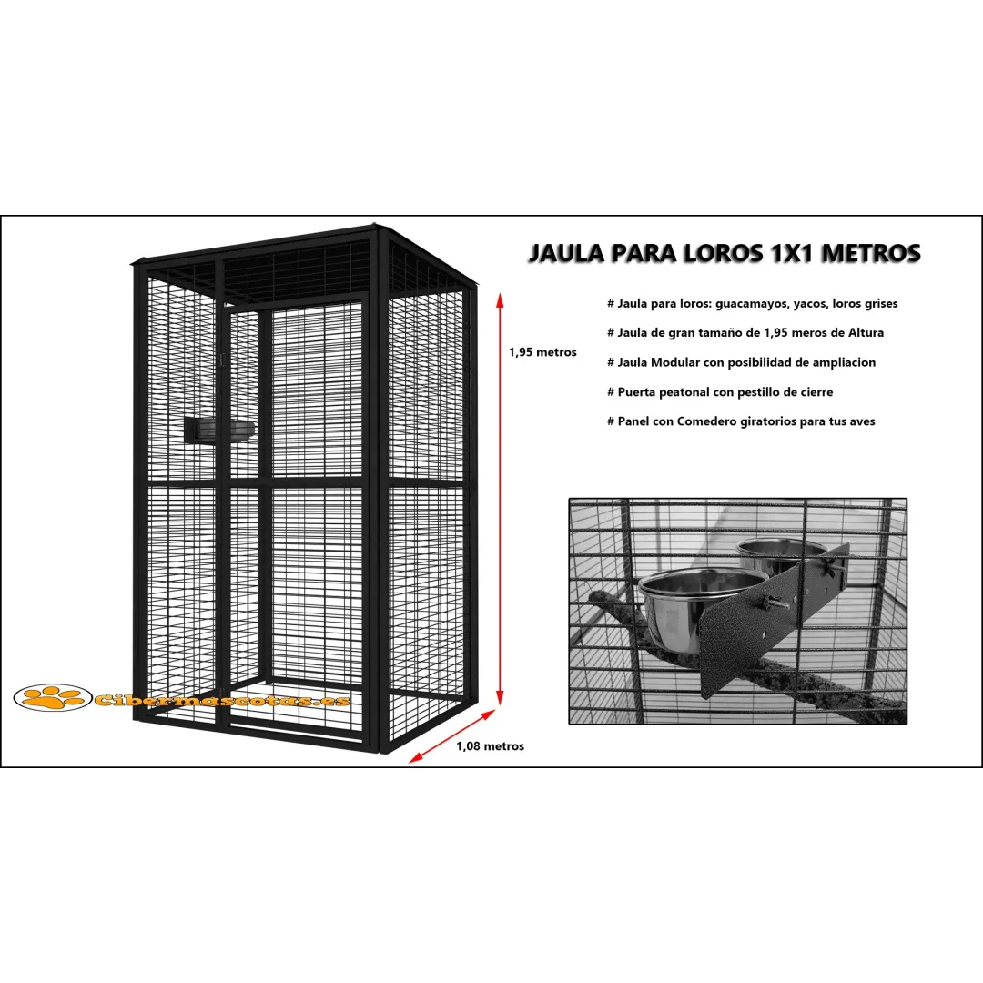 Jaula para loros 1x1 metros