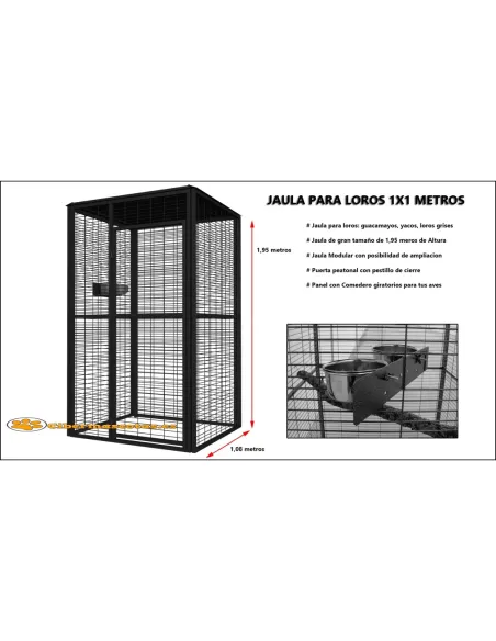 Jaula para loros 1x1 metros Jaula para loros 1x1 metros