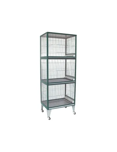 Pajarera triple techo plano