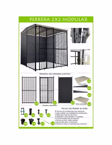 Perrera 2x2 metros boxes y cheniles Perrera 2x2 metros boxes y cheniles