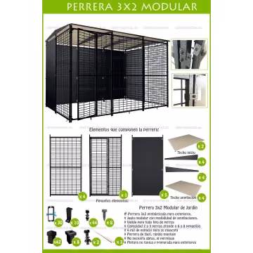Perrera para Perros 3x2 techada