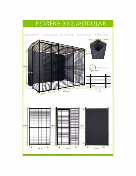 Perrera para Perros 3x2 techada Perrera para Perros 3x2 techada
