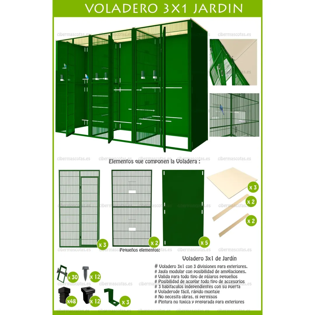 Voladero 3x1 de jardín 