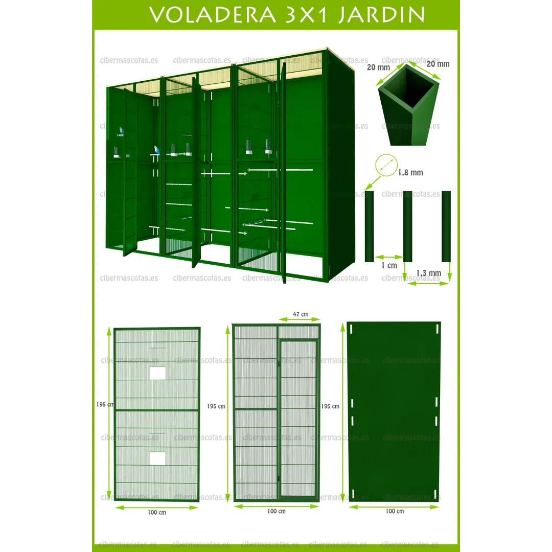 Voladero 3x1 de jardín 