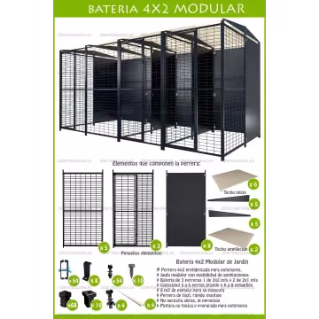 bateria 3 boxes para perros
