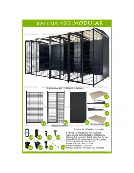 bateria 3 boxes para perros