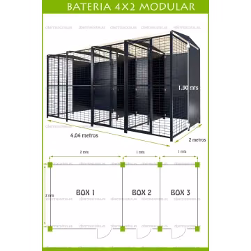 bateria 3 boxes para perros