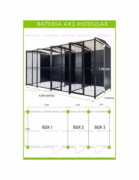 bateria 3 boxes para perros