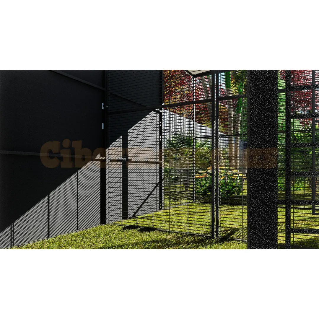 Voladero 4x2 metros techo a dos aguas con separación