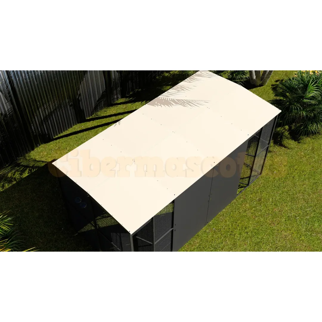 Voladero 4x2 metros techo a dos aguas con separación