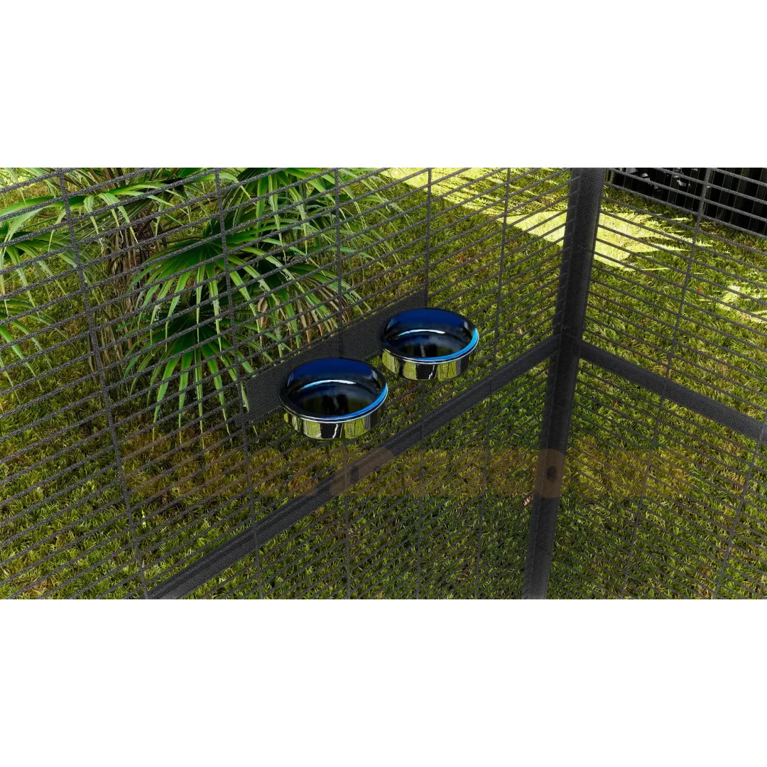 Voladero 4x2 metros techo a dos aguas con separación