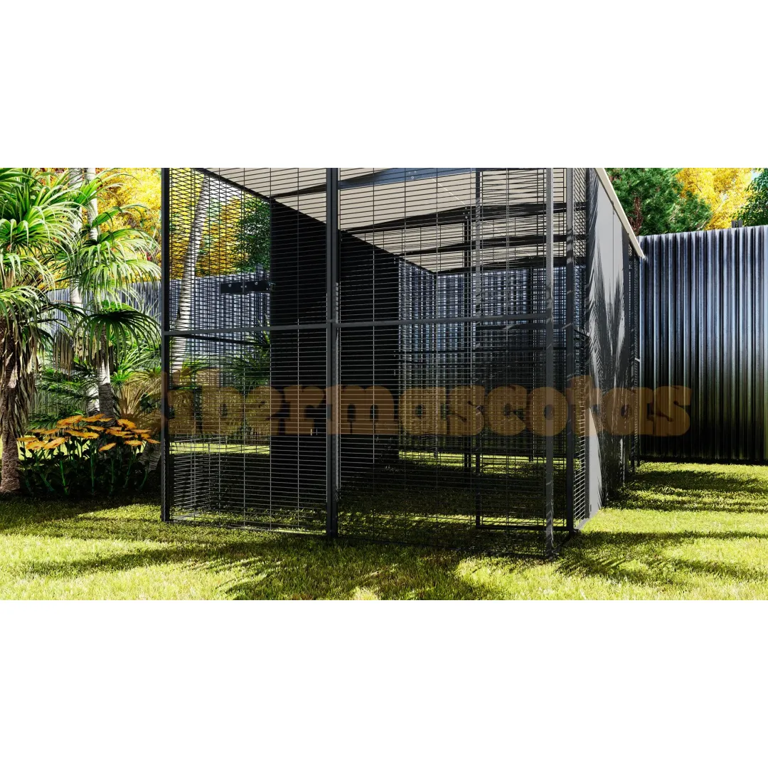 Voladero 4x2 metros techo a dos aguas con separación