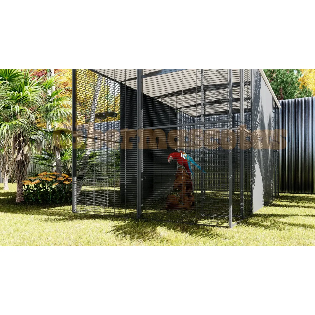 Voladero 4x2 metros techo a dos aguas con separación