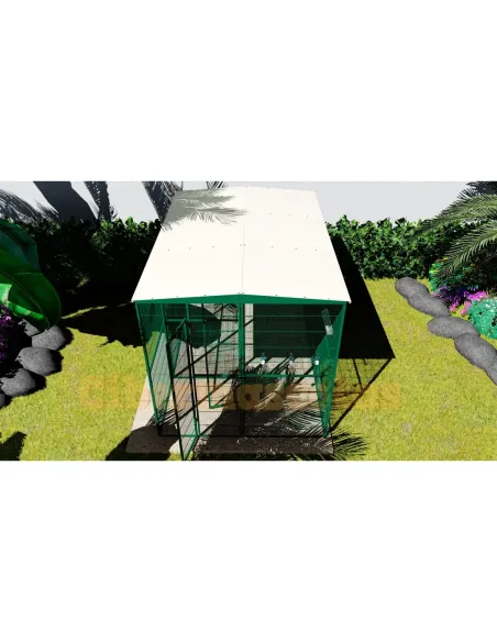 Voladero de jardin 3x2 metros y habitaculo interior