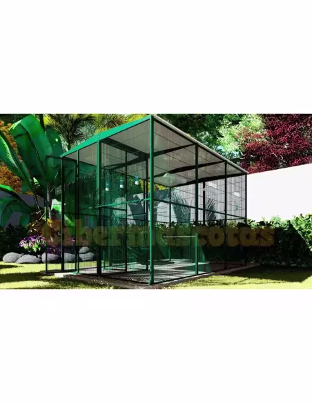 Voladero de jardin 3x2 metros y habitaculo interior