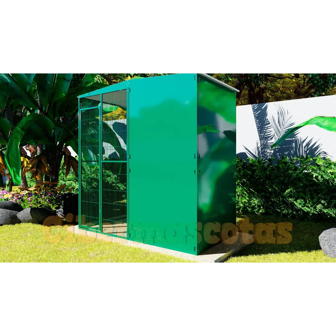 voladero de jardin 2x1 con dos paneles cortavientos