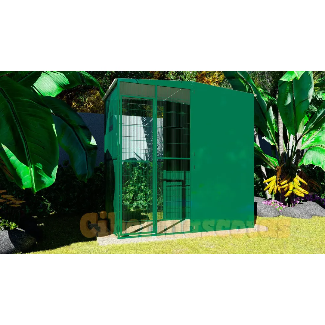 voladero de jardin 2x1 con dos paneles cortavientos