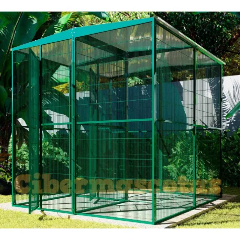 Voladero de jardin 2x2 metros con habitáculo