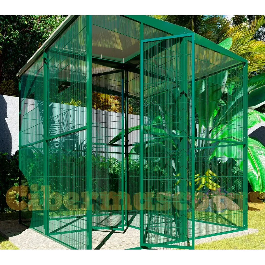 Voladero de jardin 2x2 metros con habitáculo