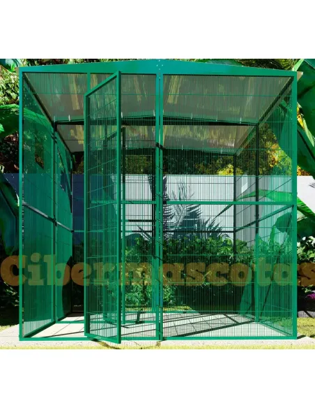 Voladero de jardin 2x2 metros con habitáculo