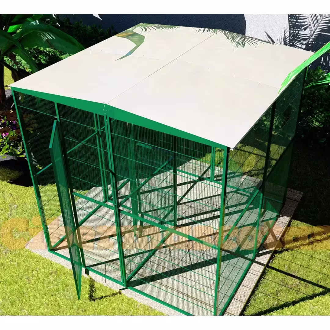 Voladero de jardin 2x2 metros con habitáculo