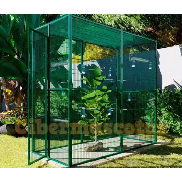 voladero de jardin 2x1 con techo de malla