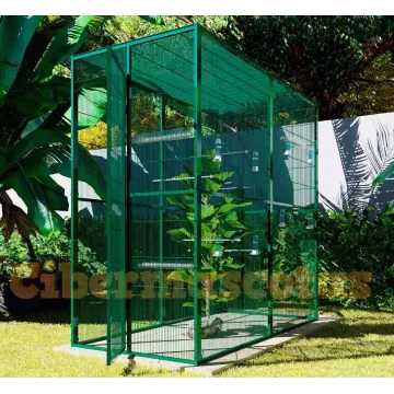 voladero de jardin 2x1 con techo de malla