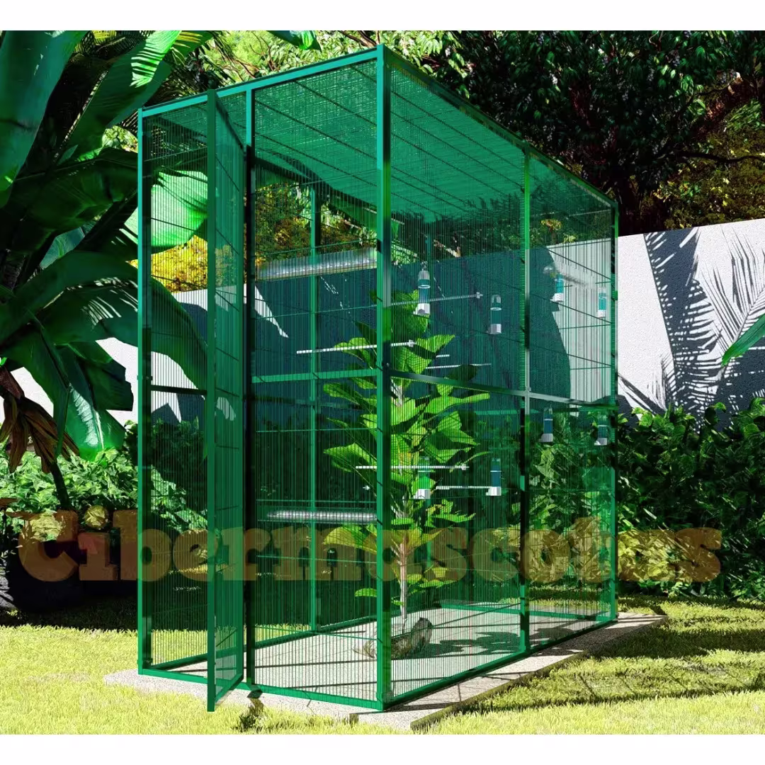 voladero de jardin 2x1 con techo de malla