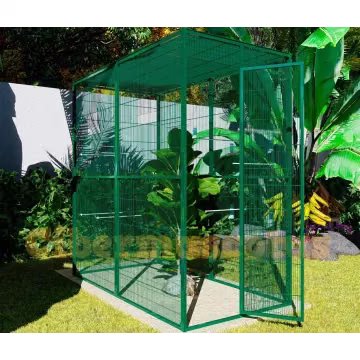 voladero de jardin 2x1 con techo de malla