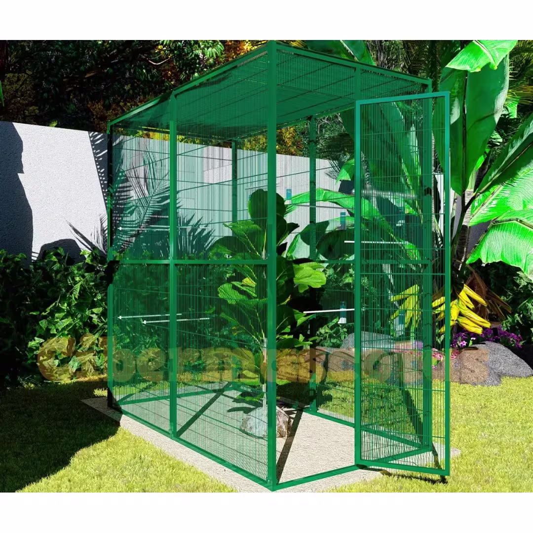 voladero de jardin 2x1 con techo de malla