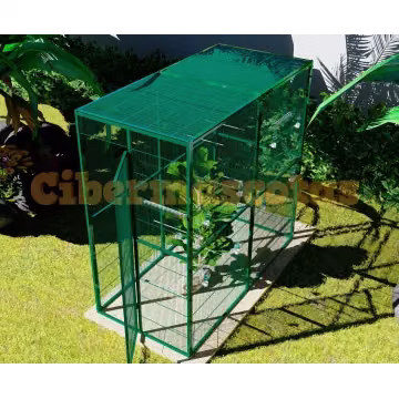 voladero de jardin 2x1 con techo de malla