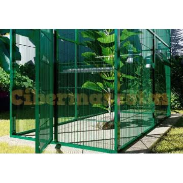 voladero de jardin 2x1 con techo de malla