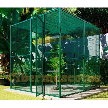 voladero para aves de 2x2 mts y techos de malla
