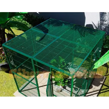voladero para aves de 2x2 mts y techos de malla