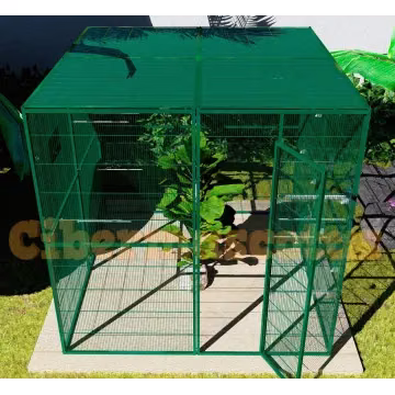voladero para aves de 2x2 mts y techos de malla