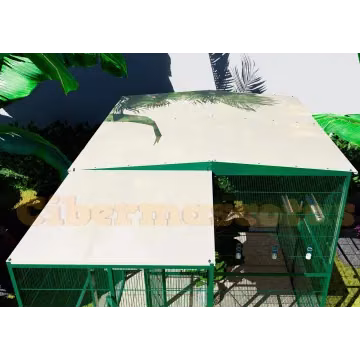 Voladero para jardin 2x2 mts y habitaculo de seguridad