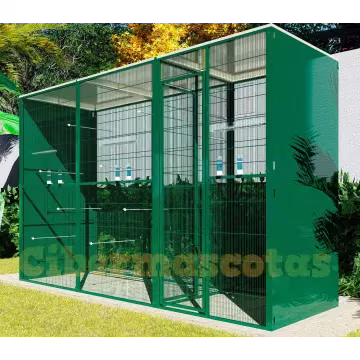Voladero de jardin para canarios con 3m2 y habitaculo de seguridad