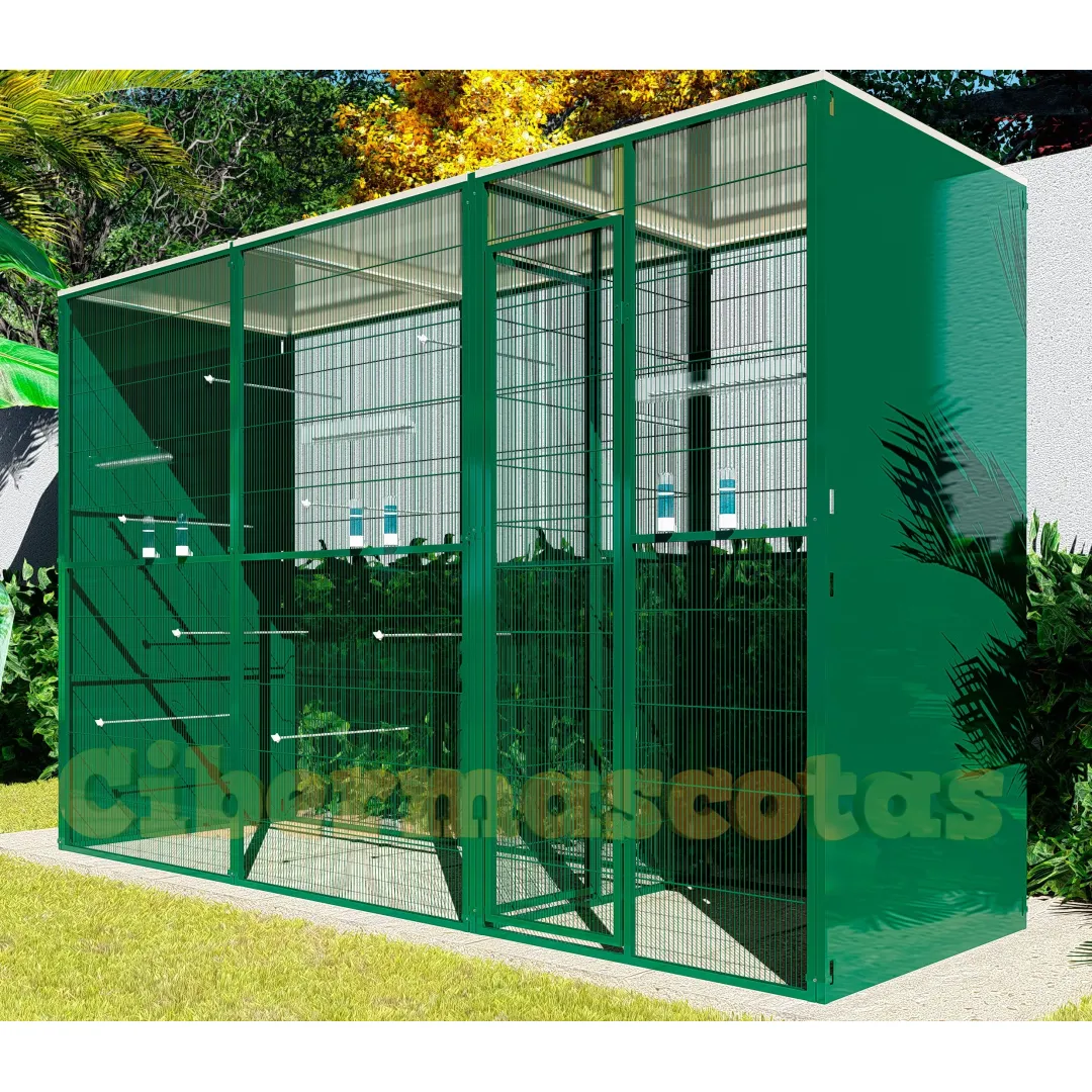 Voladero de jardin para canarios con 3m2 y habitaculo de seguridad