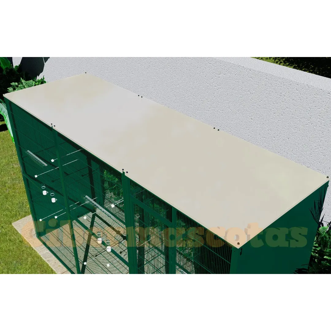 Voladero de jardin para canarios con 3m2 y habitaculo de seguridad