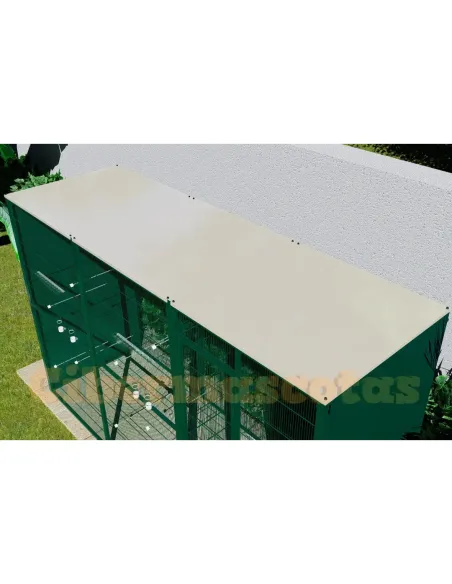 Voladero de jardin para canarios con 3m2 y habitaculo de seguridad