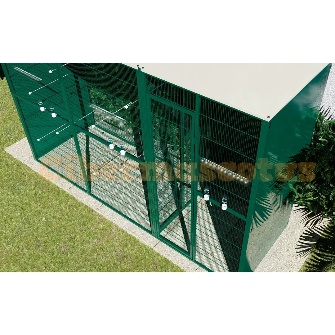 Voladero de jardin para canarios con 3m2 y habitaculo de seguridad