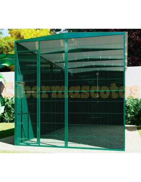 Jaula para pájaros 4x2 metros con proctección lateral y trasera Jaula para pájaros 4x2 metros con proctección lateral y trasera