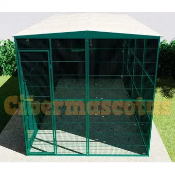 Jaula para pájaros 4x2 metros con proctección lateral y trasera